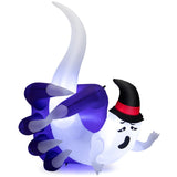 NNECW 180 CM Inflatable White Ghost with Sharp Claws for Halloween Decoration