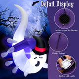 NNECW 180 CM Inflatable White Ghost with Sharp Claws for Halloween Decoration