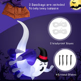 NNECW 180 CM Inflatable White Ghost with Sharp Claws for Halloween Decoration