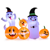 NNECW 170CM Long Halloween Inflatable 4 Pumpkins & 2 Ghosts Combo for Decoration