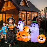 NNECW 170CM Long Halloween Inflatable 4 Pumpkins & 2 Ghosts Combo for Decoration