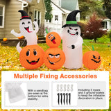 NNECW 170CM Long Halloween Inflatable 4 Pumpkins & 2 Ghosts Combo for Decoration