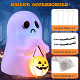 NNECW 120 CM Halloween Inflatable Ghost with Pumpkin Lantern for Decoration