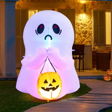 NNECW 120 CM Halloween Inflatable Ghost with Pumpkin Lantern for Decoration