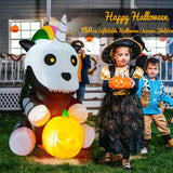 NNECW 150 CM Halloween Inflatable Skeleton Unicorn with Pumpkin Lantern