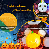 NNECW 150 CM Halloween Inflatable Skeleton Unicorn with Pumpkin Lantern