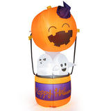 NNECW 180CM Halloween Inflatable Pumpkin Hot Air Balloon with Ghosts