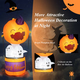 NNECW 180CM Halloween Inflatable Pumpkin Hot Air Balloon with Ghosts