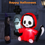 NNECW 150CM Halloween Blow Up Grim Reaper Ghost & Tombstone for Party & Lawn