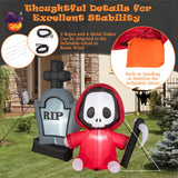 NNECW 150CM Halloween Blow Up Grim Reaper Ghost & Tombstone for Party & Lawn