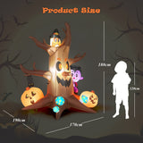 NNECW 180 CM Halloween Inflatable Dead Tree with Vampire & Owl & Bat & Pumpkin