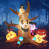 NNECW 180 CM Halloween Inflatable Dead Tree with Vampire & Owl & Bat & Pumpkin