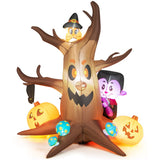 NNECW 180 CM Halloween Inflatable Dead Tree with Vampire & Owl & Bat & Pumpkin