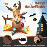 NNECW 180 CM Halloween Inflatable Dead Tree with Vampire & Owl & Bat & Pumpkin
