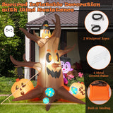 NNECW 180 CM Halloween Inflatable Dead Tree with Vampire & Owl & Bat & Pumpkin
