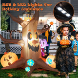 NNECW 180 CM Halloween Inflatable Dead Tree with Vampire & Owl & Bat & Pumpkin