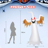 NNECW 180 CM Halloween Inflatable Fire Ghost with Built-in Flame LED Light