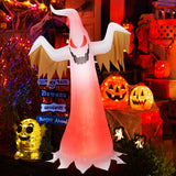NNECW 180 CM Halloween Inflatable Fire Ghost with Built-in Flame LED Light