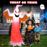 NNECW 180 CM Halloween Inflatable Fire Ghost with Built-in Flame LED Light