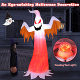 NNECW 180 CM Halloween Inflatable Fire Ghost with Built-in Flame LED Light