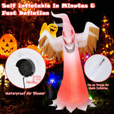 NNECW 180 CM Halloween Inflatable Fire Ghost with Built-in Flame LED Light