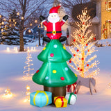 NNECW 210 CM Blow-up Christmas Tree with Santa Claus for Lawn & Home &Party