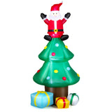 NNECW 210 CM Blow-up Christmas Tree with Santa Claus for Lawn & Home &Party