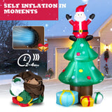 NNECW 210 CM Blow-up Christmas Tree with Santa Claus for Lawn & Home &Party
