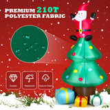 NNECW 210 CM Blow-up Christmas Tree with Santa Claus for Lawn & Home &Party