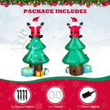 NNECW 210 CM Blow-up Christmas Tree with Santa Claus for Lawn & Home &Party
