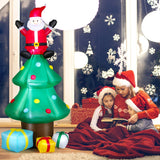 NNECW 210 CM Blow-up Christmas Tree with Santa Claus for Lawn & Home &Party