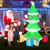 NNECW 210CM Inflatable Santa Claus Climbing Christmas Tree Chased by Dogs