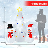 NNECW 185CM Christmas Inflatable Tree with Snowman for Yard & Lawn