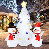 NNECW 185CM Christmas Inflatable Tree with Snowman for Yard & Lawn