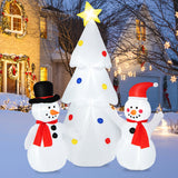 NNECW 185CM Christmas Inflatable Tree with Snowman for Yard & Lawn