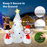 NNECW 185CM Christmas Inflatable Tree with Snowman for Yard & Lawn
