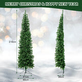 NNECW 2.1 M Pre-lit Half-Shape Christmas Tree with LED Lights