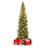 NNECW 2.1 M Pre-lit Half-Shape Christmas Tree with LED Lights