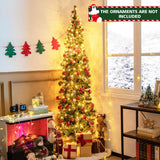 NNECW 2.1 M Pre-lit Half-Shape Christmas Tree with LED Lights