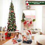 NNECW 2.1 M Pre-lit Half-Shape Christmas Tree with LED Lights