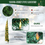 NNECW 2.1 M Pre-lit Half-Shape Christmas Tree with LED Lights