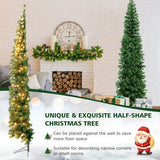 NNECW 2.1 M Pre-lit Half-Shape Christmas Tree with LED Lights
