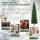 NNECW 2.1 M Pre-lit Half-Shape Christmas Tree with LED Lights