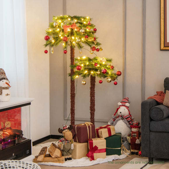 NNECW Pre-Lit Artificial Palm Tree with 100 LED Lights for Christmas