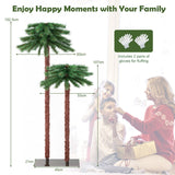 NNECW Pre-Lit Artificial Palm Tree with 100 LED Lights for Christmas