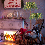 NNECW Pre-Lit Artificial Palm Tree with 100 LED Lights for Christmas