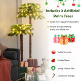 NNECW Pre-Lit Artificial Palm Tree with 100 LED Lights for Christmas
