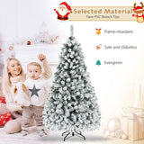 NNECW 1.8 M Artificial Christmas Tree with Metal Stand and 61CM Flocked Christmas Wreath for Festivals