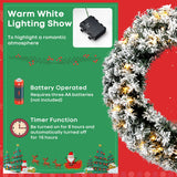 NNECW 1.8 M Artificial Christmas Tree with Metal Stand and 61CM Flocked Christmas Wreath for Festivals