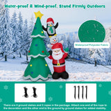 NNECW 266CM Inflatable Christmas Tree with Santa Claus & Snowman & Penguin